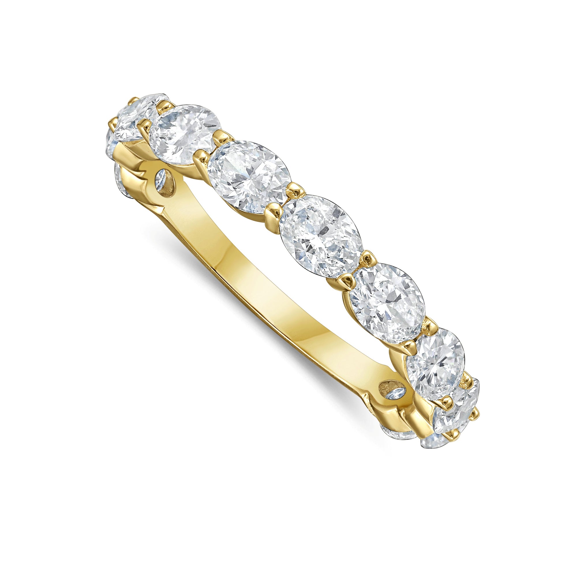 14K Yellow Gold Oval Lab Grown Diamond Eternity Band – 1.90 CTW