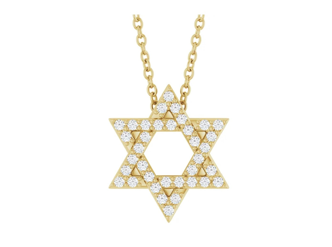 14KT Yellow Gold Diamond Star of David