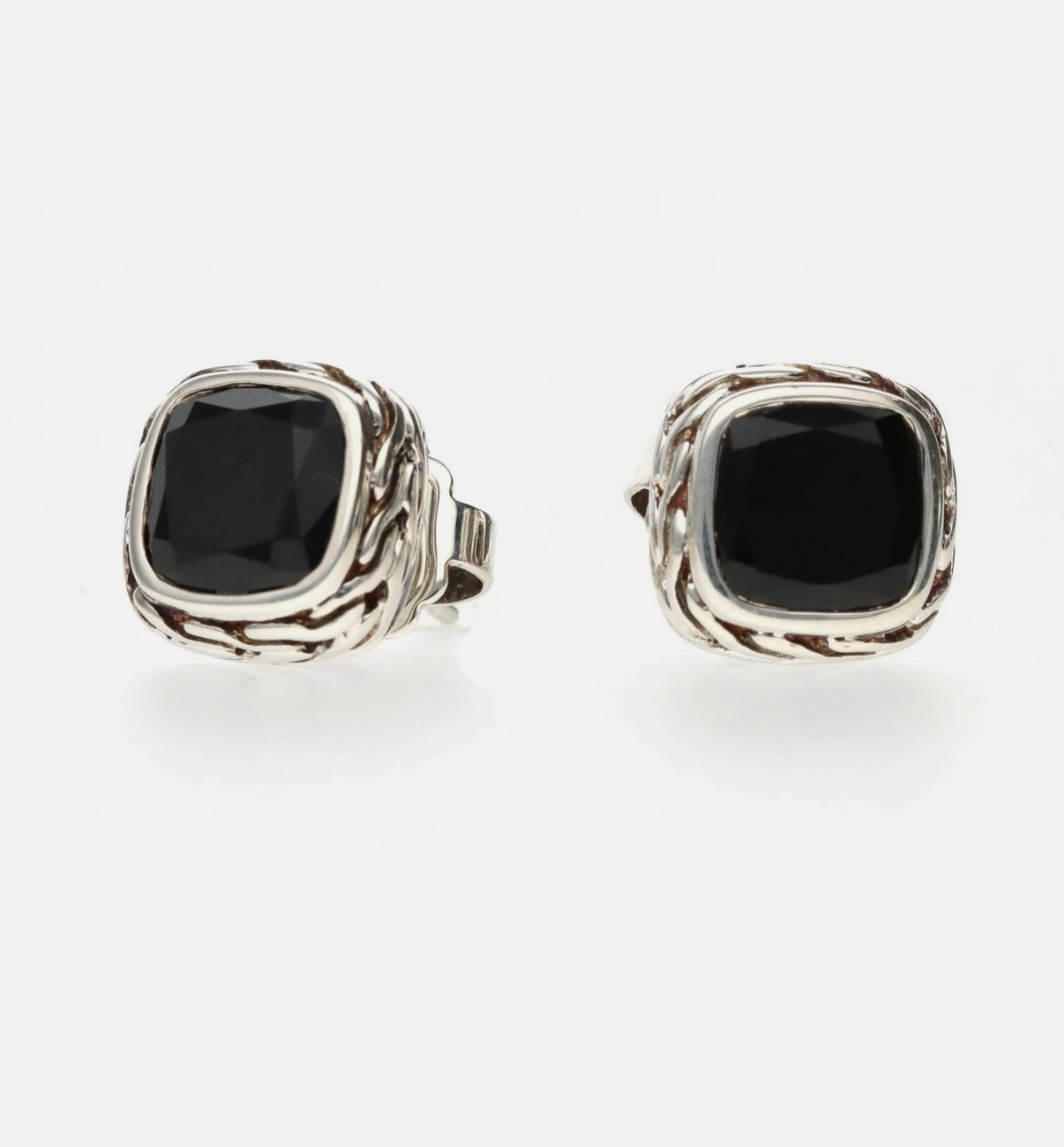 John Hardy Onyx Braided Stud Earrings