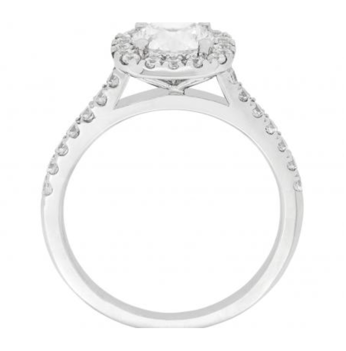 14 White Halo Engagement Ring with 1.03ct Round Di