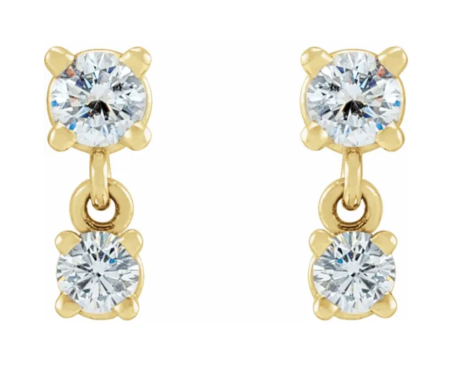 Diamond Duo Drop Earrings