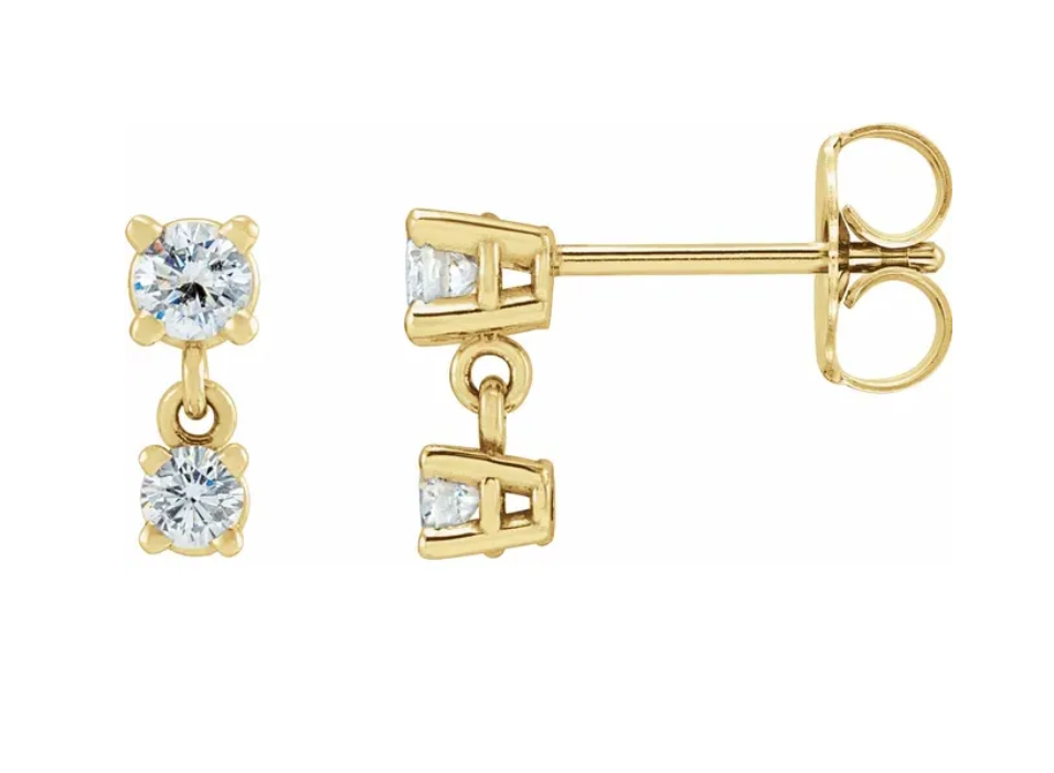Diamond Duo Drop Earrings
