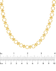 14K Yellow Gold Round Link Bar and Ball Chain Necklace – 18.5"
