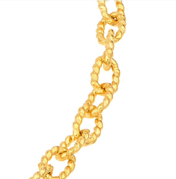 14K Yellow Gold Textured Forzentina Chain Necklace – 3.80mm, 18"