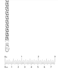 Sterling Silver 7mm 8-Sided Diamond Cut Curb Chain Bracelet – 8"