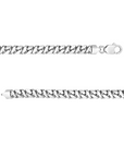 Sterling Silver 7mm 8-Sided Diamond Cut Curb Chain Bracelet – 8"