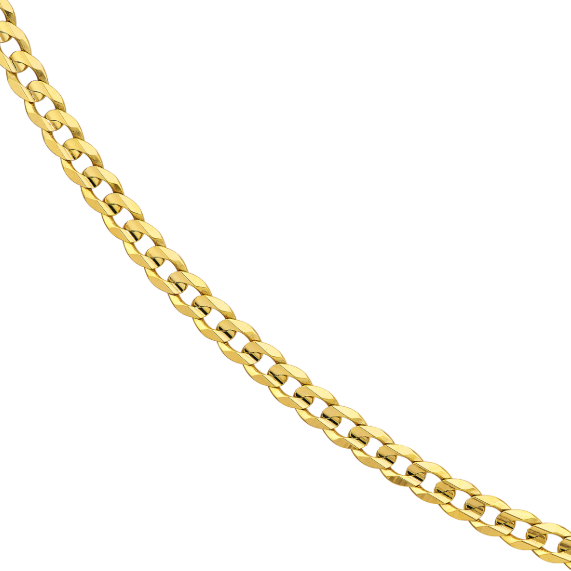 10K Yellow Gold Concave Cuban Chain Necklace – 22", 5.7mm