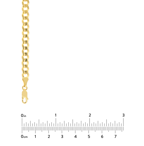 10K Yellow Gold Concave Cuban Chain Necklace – 22", 5.7mm