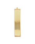 14K Yellow Gold Large Hoop Earrings with Polished Line Finish