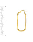 14K Yellow Gold Large Hoop Earrings with Polished Line Finish
