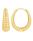 14K Yellow Gold Small Tapered Shrimp Hoop Earrings