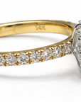 Cushion Diamond Hidden Halo Ring