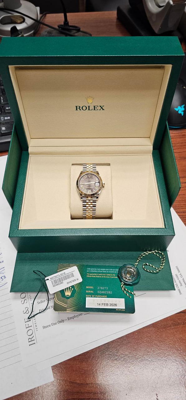 Rolex Lady-Datejust 278273 Jubilee SS/ Yellow Dark Gray Dial Diamond IV 2026