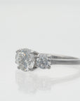 14K White Gold 3.07ct TW Round Brilliant Lab-Grown Diamond Three-Stone Engagement Ring