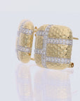 18K Yellow Gold 0.25 CTW Diamond Huggie Estate Earrings with Omega Backs