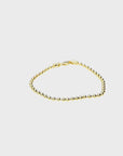 14K Yellow Gold Bead Bracelet 7.5in 3mm Lobster Clasp Classic Elegant  6.2gram