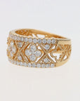 14K Yellow Gold 10mm Open Quatrefoil Diamond Band – 1.11ct