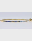 14K Yellow Gold Sapphire Gradient Bracelet 4.25ct 7in Elegant Ombre 7gram