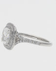 Tiffany & Co. Soleste 2.02ct G VS2 Cushion Diamond Double Halo Platinum Engagement Ring