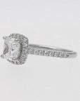 Platinum 2.01ct Cushion Modified Brilliant Diamond Halo Ring – GIA F VS1